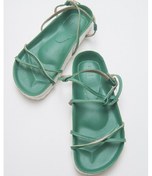 Resim Luvishoes Muse Hakiki Deri Yeşil Kadın Sandalet Yeşil 