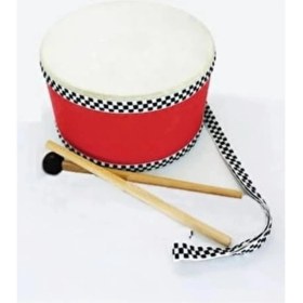 Resim 19 cm Boyun Askılı El Davulu Çocuk Davulu 