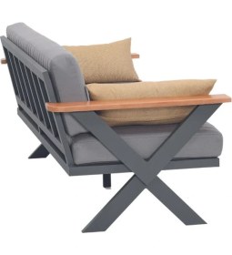 Resim Magic Face Metal Aksamlı Bahçe Balkon ve Iç Mekan Oturma Takımı 