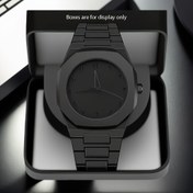 Resim 1 Adet Minimalist Modern Saat - Kuvars Mekanizmalı, Kolay Okunabilir Kadranlı Pil ile Çalışan Saat - Şık Siyah Kadran ve Taç Aksanlı - Ofis, Seyahat, Günlük Kullanım İçin - Erkekler, Kadınlar, Gençler için İdeal Hediye - Cadılar Bayramı, Sevgililer Günü, Mezuniyet, Doğum Günü - Dayanıklı Günlük & Resmi Saat, Seyahat Bilekliği, Zarif Tasarım, Dokulu Kayış Detayı 