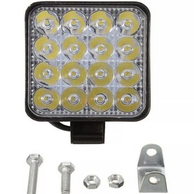 Resim Point 16 LED Off Road Iş Makinesi Kamyon Traktör Projektör Çalışma ve Sis Lambası 48 Watt 12V 