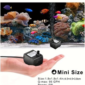 Resim 1 adet AC 220V 3W~5W~10W EU Fişi Submersible Su Pompası Akvaryum Çeşmesi, Hava Balığı Göleti, Su Tankı Filtresi, Balık Göleti Akvaryum Bahçe Çeşmesi, Pilsiz 