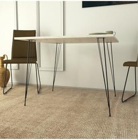 Resim Sandalf Metal Ayaklı Mutfak Masası, Kare 90X90, Beyaz Mermer 