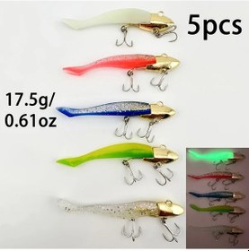 Resim Fochsia 5 Adet Yüksek Kalite Yumuşak Yem 17 5g Vıb Aksiyon Jig Kafası Pvc Levrek Kedi Balığı Alabalık Tatlı Tuzlu Su 