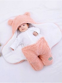 Resim migie 0-4 Ay Bebek Dış Kundak Uyku Tulumu Kıvırcık Wellsoft Peluş Pembe 