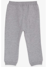 Resim Breeze Erkek Bebek Eşofman Altı Yazı Baskılı 9 Ay-3 Yaş, Açık Gri Melanj Açık Gri Melanj 