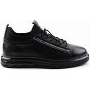 Resim Bambi Siyah Floter Hakiki Deri Erkek Sneaker E01585756540 