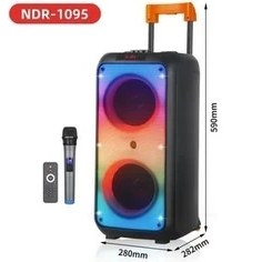 Resim Junglee Kablosuz Mikrofonlu Bluetooth Speaker Taşınabilir Tekerlekli Büyük Boy Kablosuz Şarjlı Hoparlör 