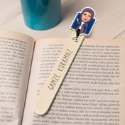 Resim Tesettürlü Zarif Kadın Karikatürlü Çubuk Kitap Ayracı 
