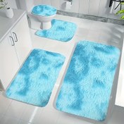 Resim 4'lü Lüks Peluş Banyo Paspası Seti - Yumuşak, Emici, Kaymaz, Kalın, Makinede Yıkanabilir Dikdörtgen Polyester Banyo Halısı 