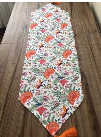 Resim Doku Efektlı Motif Desenli Runner Çok Renkli 