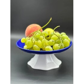 Resim Megg Rengarenk Lacivert Ayaklı Meyvelik Sunum Kasesi Kek Standı Çap 21CM Yükseklik 10 cm 