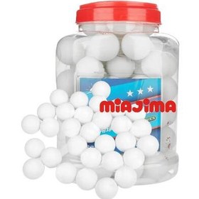 Resim Miajima Pinpon Topu Masa Tenisi Topu Beyaz 60 Adet Pvs Kutulu 
