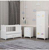 Resim Elegant Yıldız 2 Bebek Odası Takımı - Uykucu Beyaz 