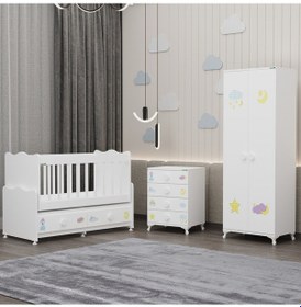 Resim Elegant Yıldız 2 Bebek Odası Takımı - Uykucu Beyaz 