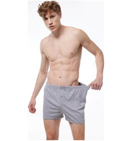 Resim Malabadi 024 2'li Paket Erkek Geniş Kalıp %100 Pamuk Boxer Gri 
