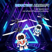 Resim Erkek Çocuklar İçin Havalı Uçan Araç Hediyeli Eğitim Robot Karikatür Helikopter Akıllı Algılama Dronu 
