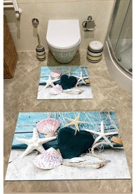 Resim Sünger Dolgulu Banyo Paspası Klozet Takımı 2'Li Kaymaz Taban Set (550453700) Çok Renkli 