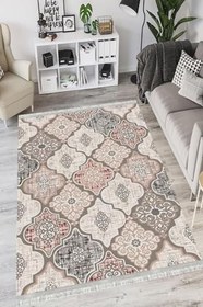 Resim Patchwork Punto Kaymaz Dot Tabanlı Yıkanabilir Antibakteriyel Dijital Baskı Patchwork Halı Yolluk, PW-8046A-PNT-80X250 