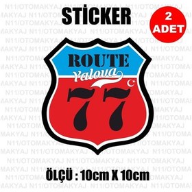 Resim 77 Yalova Plaka Rota Sticker Araba Kask Motosiklet Laptop Etiket 