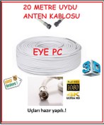 Resim 20 Metre Hazır Uçlu Çanak Anten Kablosu Full Hd 4K Destekler 