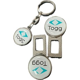 Resim Togg Uyumlu Ikaz Ses Metal Toka 2 Adet Anahtarlık 1 Adet 