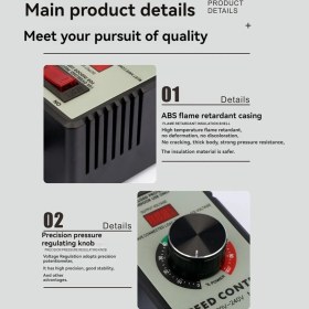 Resim 4000W Değişken Voltaj Regülatörü Öğütücü Kontrol Cihazı Us Plug (Yurt Dışından) 