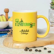 Resim İsme Özel Fizyoterapist Sarı Kupa Bardak 
