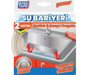 Resim Boss Tape Mutfak Banyo Tezgahı Su Kesici Yapışkanlı Bariyer 2 Metre Şeffaf 