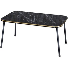 Resim Uslucan Alışveriş Zigon Sehpa Ve Orta Sehpa Kr Set Siyah Metal Ayak Çift Altın Bendir Çok Renkli 