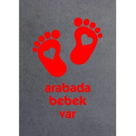 Resim Arabada Bebek Var Oto Araba Sticker 02502 