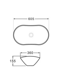 Resim Lena - Tezgah Üstü Porselen Lavabo - E-2113m5- Siyah 