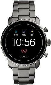 Resim Fossil FTW4012 Erkek Gen 4 Explorist HR Silikon Dokunmatik Ekran Akıllı Saat, Duman 