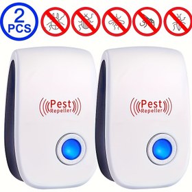 Resim 2 adet Ses Dalgası teknolojisi Haşere Kovucu - İç Mekan Böcek ve Kemirgen Kontrolü, Ev, Mutfak, Ofis, Otel, Depo için İdeal 