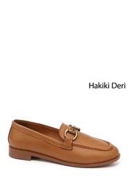 Resim Gönderi(r) Kadın Taba Antik Tokalı Hakiki Deri Loafer Ayakkabı 