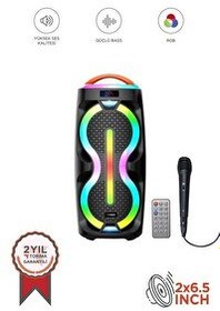 Resim Torima D36 RGB Işıklı Mikrofonlu Kumandalı TWS Bluetooth Hoparlör Speaker 