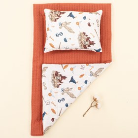 Resim Alt Açma Matı ve Yastık - Çift Taraflı - Kiremit Örgü - Harry 