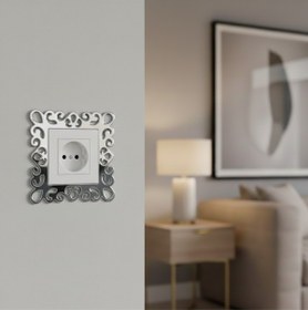 Resim pleksisanati Dekoratif Gümüş Rengi Modern Priz Çerçevesi Priz Kenarı Süsü 