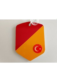 Resim Sarı Kırmızı Vantuzlu Cam Süsü 10x7,5cm Dekor Levha, Asma Süs 1 Adet 