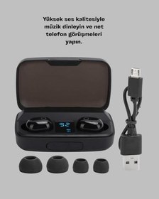 Resim Telefon Şarj Destekli 1800 mAh A10s TWS Kablosuz Kulak İçi Kulaklık 