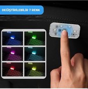 Resim Hubstein 7 Renk Değişebilen Dokunmatik Sensörlü Mini 6 Led Lamba 