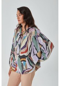 Resim Mizalle Renkli Zebra Tunik Çok Renkli 