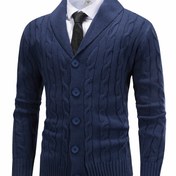 Resim Erkek Hafif Kazak - Kalın Kış Örgü Kardigan, Düğme Ön Kapanış, Bej/Neutral Tonlar - Resmi ve Günlük Ofis ve Parti Giyim - Sonbahar ve Kış Sezonları için Hafif Sıcak Kazak, Kolay Bakım Düğme-Up Kazak, Örgü Kazak, Sezonal Katlama, Klasik Örgü Giyim, Dayanıklı Yapı, Çok Yönlü Katlama Parçası, Rahat Giyimciler, Ofis Kıyafeti, Retro Stil, Orta Esneklikli Kumaş, Tatil Giyimciler, Moda, Bazen Tamamlanmış 