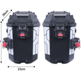 Resim GP KOMPOZİT GP Kompozit Universal 26 lt x 2 Plastik Motosiklet Yan Çanta Seti Siyah 