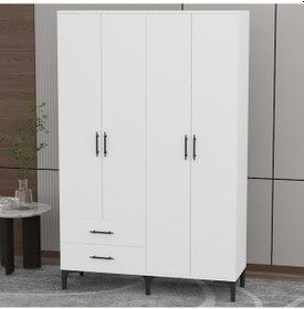 Resim Garaj Home Vera 4 Kapaklı Dolap - Beyaz 