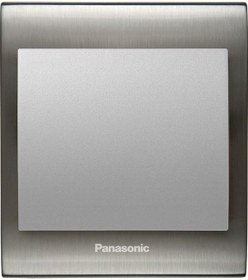 Resim Viko Panasonic Thea Blu Tekli Anahtar Çerçeve Inox+beyaz, Kapak Metalik Beyaz 