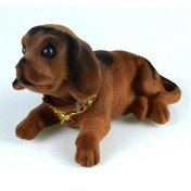 Resim Koyu Kahverengi Kafa Sallayan Köpek Araç Içi Aksesuar 17x9x7 Cm 