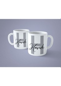 Resim Kişiye Özel H Harfi İsimli Baskılı Kupa Bardak 