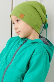 Resim Babygiz Erkek Bebek Çocuk Yeşil Şapka Bere El Yapımı Rahat Cilt Dostu Pamuklu Kaşkorse 