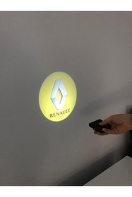 Resim Mycl Renault 2 Adet Araçları Için Pilli Yapıştırmalı Mesafe Sensörlü Kapı Altı Led Logo / Projektör 
